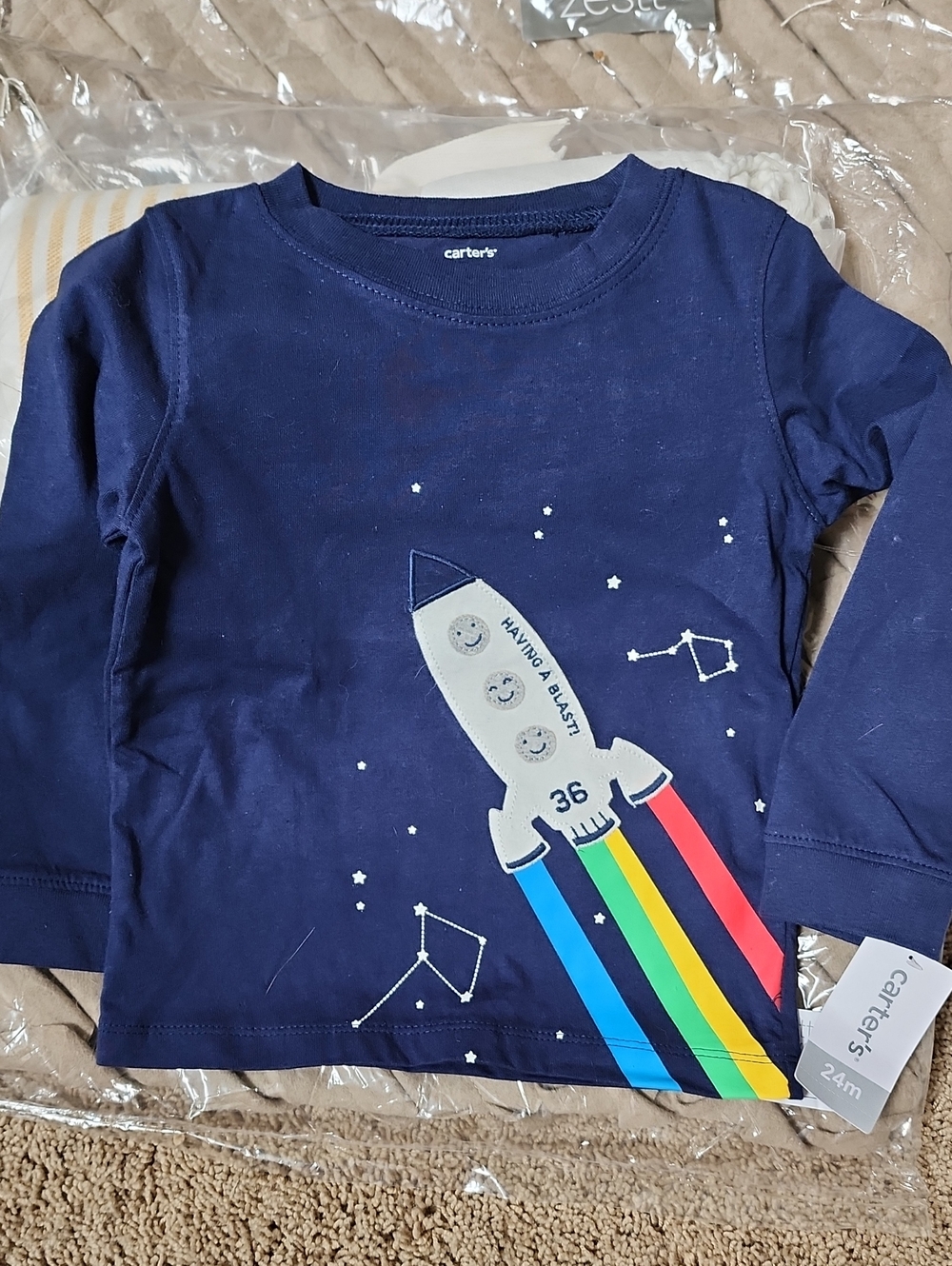 Nwt 18-24 Months Carter's Rocketship Long Sleeve Tee